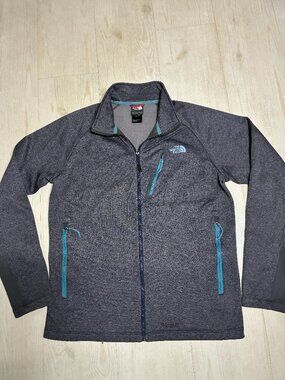 The North Face Canyonlands Full Zip Fleece Jacket Heathered Blue Men's Size M